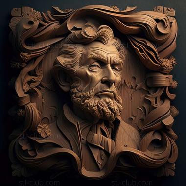 3D мадэль Американский художник Томас Хилл. (STL)